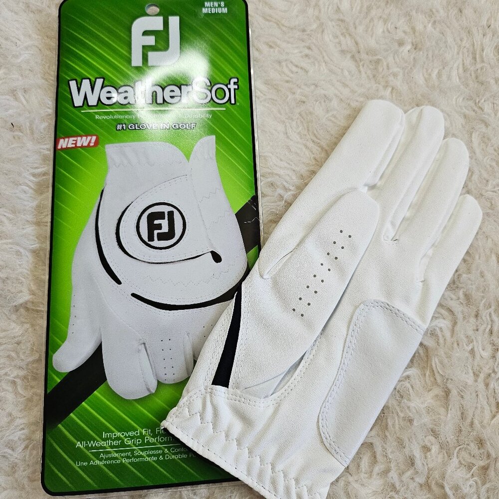 FootJoy Men's WeatherSof #1-Pack Golf Glove, White, Cadet Medium Left Hand